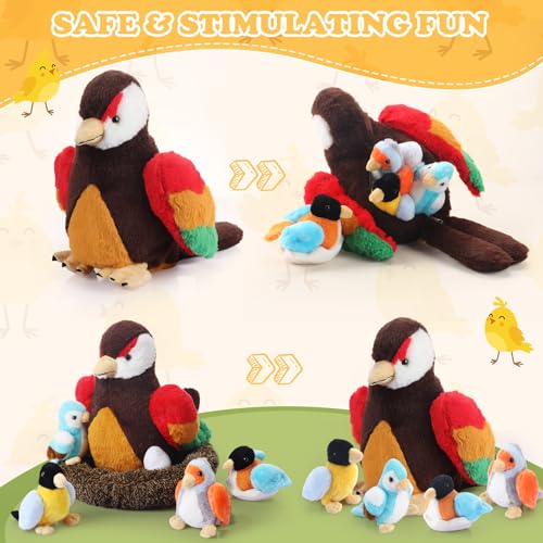 Roundfunny QIR-ROUNDFUNNY-0865 7 Pcs Birds Toys Plush Stuffed Animal Bird Set thumb #3