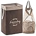 YOUDENOVA Laundry Hamper składany kosz na pranie, z kieszenią wewnętrzną i uchwytem na linę, podwyższony 30 x 40 x 60 cm, brązowy