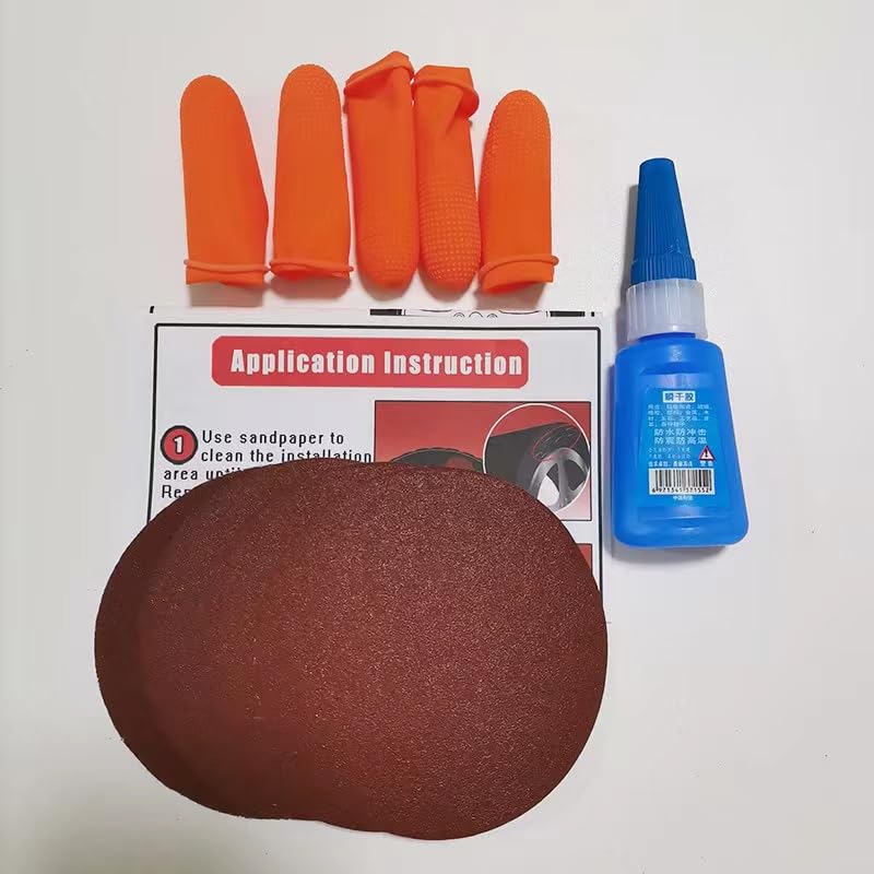Tire Lettering Application Adhesive Glue, Permanent Tire Lettering Kit, Car Tire Decals Tools Set Tire with 20ml Glue, with Sanding Paper Finger Cot