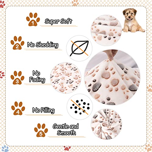Image of Rezutan Upgraded Dog Blankets for Large Dogs, Dog Cat Blankets Washable 50 inch x 60 inch, Soft Pet Mat Throw Cover for Kennel Crate Bed, Cute Paw Pattern, Dog Blanket, Pet Blanket (1 Pack White)