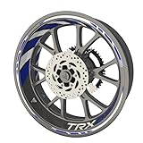 Kit para 2 llantas de moto: 6 pegatinas, 2 pegatinas TRX 850, 2 pegatinas gráficas adecuadas para la rueda delantera, 6 pegatinas, 2 pegatinas TRX 850, 2 pegatinas gráficas adecuadas para la rueda trasera: total de 20 pegatinas