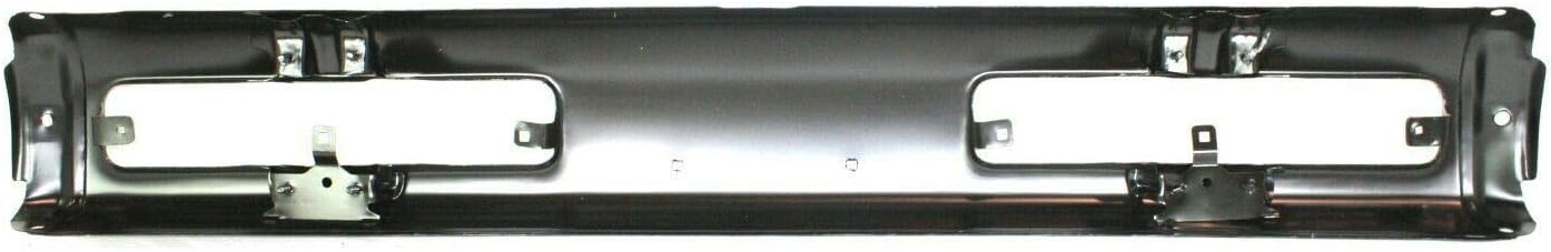 Front Bumper Primed Black Steel Paintable + End Caps + Signal Lights with Trim Bezels For 1993-1994 Nissan D21 / 1995 Pickup Direct Replacement
