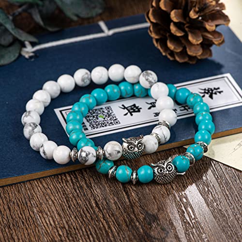 Softones Owl Gifts Owl Bracelets Healing Crystals Bracelet For Women Men Spiritual Energy Beaded Bracelet Set Gifts #TOP2