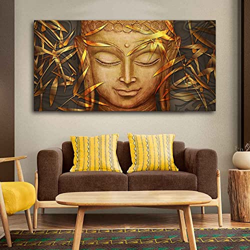 Image of VIBECRAFTS Canvas Paintings for Living Room Drawing Room Gautam Buddha With Serene Smile Canvas Wall Painting Fitted With Wooden Frame For Home | Office | Living Room | Gift (PTVCH 2491)