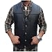 4Fit Men's Black Genuine Leather 10 Pockets Motorcycle Biker Vest S To 6XL (XL (CHEST 44"-46"))
