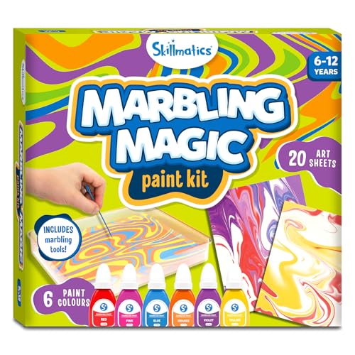 Skillmatics Marbling Magic Paint Kit, Water Marbling Kit for Kids, Art & Craft Kits, Supplies, DIY Creative Activity, Gifts for Girls & Boys Ages 6, 7, 8, 9, 10, 11, 12, Multicolor - Image 7