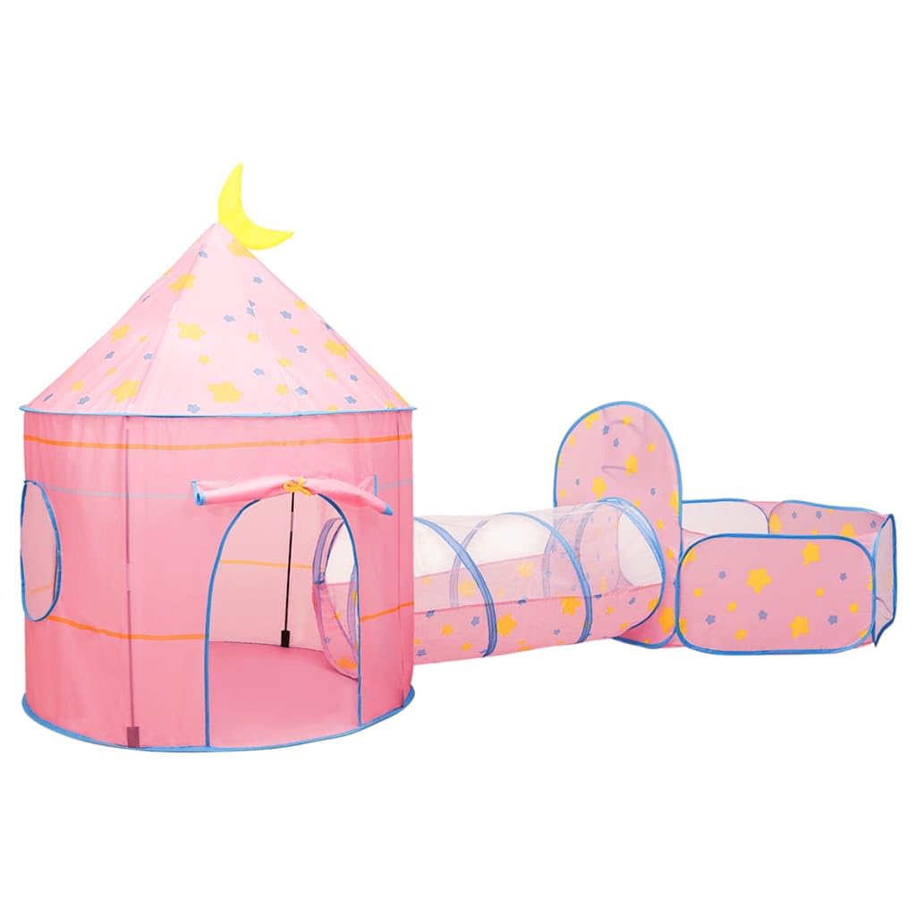 Mangloder Spielzelt mit 250 Bällen Rosa 301x120x128 cm, 3-in-1 Kinderzelt mit Bällebad, Krabbeltunnel, Spielhaus, geeignet für drinnen und draußen