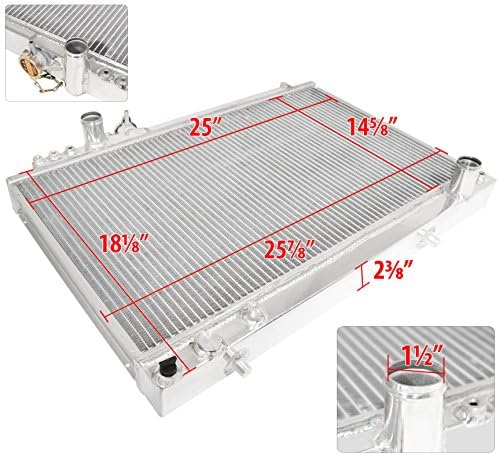 Miniatura 8 de Distribuidores AJP Transmisión manual Racing Dual Core Aluminio Motor Refrigeración Radiador para Supra MA70 JZA70 1986 1987 1988 1989 1990 1991