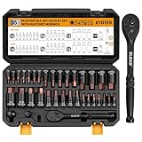 35-Piece Master Hex Bit Socket Set, 1/4', 3/8', 1/2' Drive Allen Socket Set H2-H19, 5/16'-3/4', Premium CR-V & S2 Alloy Steel, Ratchet Wrench, Sockets Adapter, High Torque for Automotive Mechanic