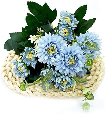 Amazon 造花 偽のフェイクの花の花束の花束の装飾人工的なガーベラシルク花装飾椿の人工デイジーの結婚式の家diyの装飾造花 造花 花束 Color Blue 造花 オンライン通販