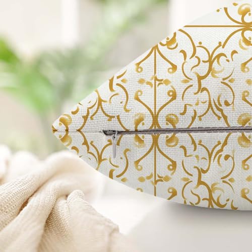 Housse coussin 80x80cm imperméable en lin texturé de style bohème chic
