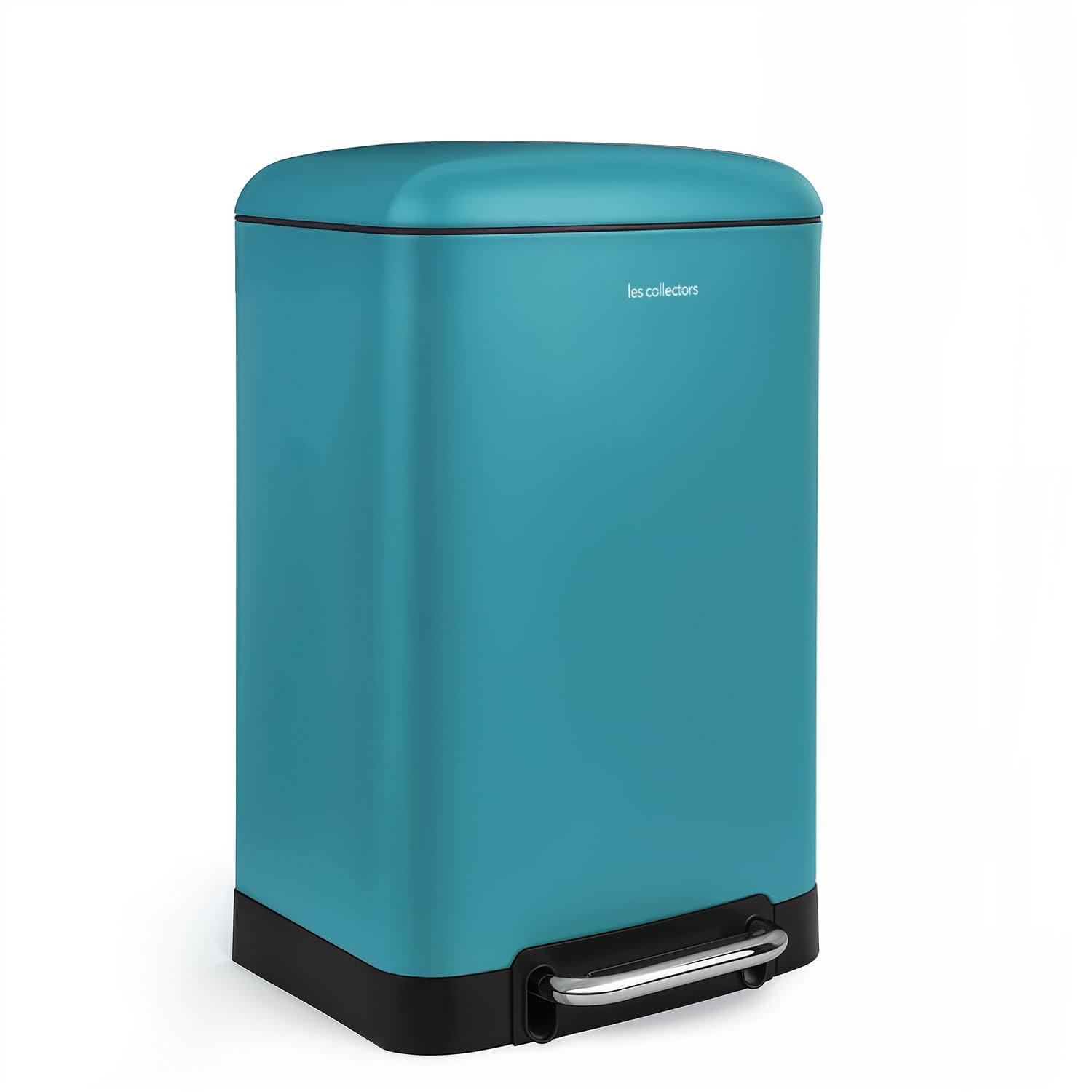 Les Collectors Pattumiera da cucina a pedale N°534, acciaio inox, capacità 20 L, compatibile con sacchi 30 L, contenitore interno rimovibile, finitura mat, resistente, chiusura silenziosa, Turchese