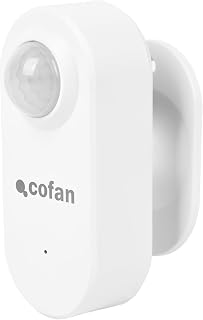 Cofan Sensor de Movimiento WiFi | Detector de Movimiento Inteligente | Funciona con aplicación Smart Life o Tuya | Sistema de Seguridad Compatible con Alexa y Google | Color: Blanco