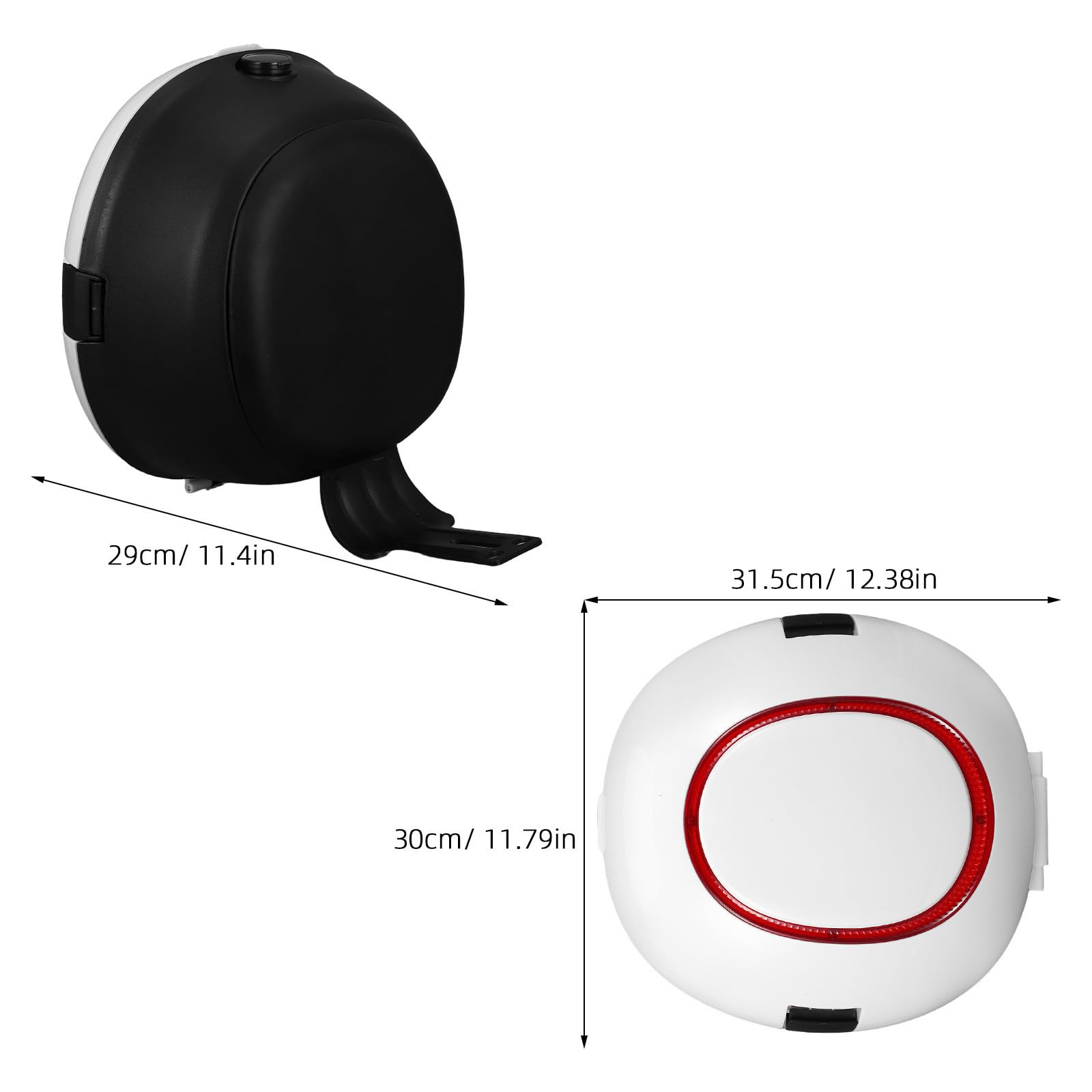 POPETPOP Top Case et Coffre Arrière en ABS pour Moto avec Dossier Rembourré Coffre de Rangement Sécurisé Blanc Adapté aux Scooters Électriques pour Activités de Plein Air