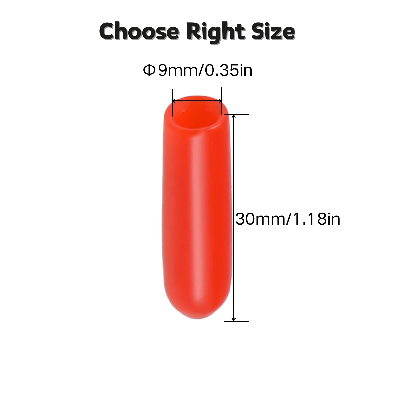 Round Rubber End Caps ?0.35*L1.2in, 20Pcs Red Cover Screw Thread Tips Protector Caps for Plastic Pipe/Bolt/Screw