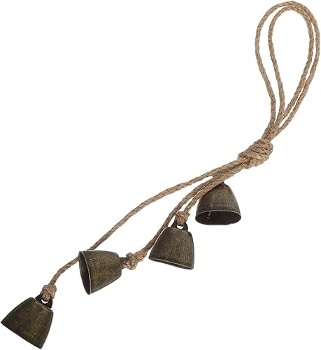 Metal Cowbell Wind Chime Pendant Rustic Jute Rope Chime for Home Decor Unique Vintage Design for Gardens Patios Indoor Spaces Melodious Sound Retro