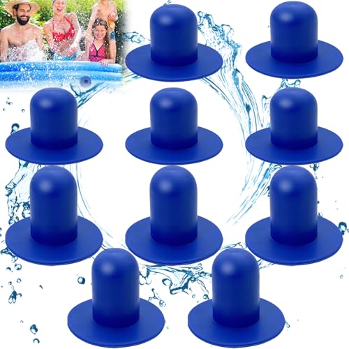 GOMETY 10 tapones para piscina, tapones de estanqueidad compatibles con Intex y Bestway, tapón de filtro de piscina, válvula de parada de piscina, piezas de repuesto (azul)