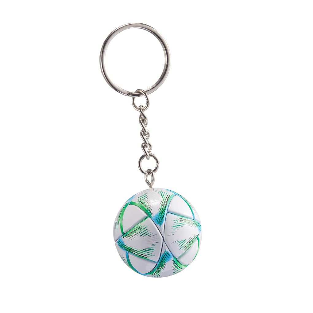 KCKEYS Green Soccer Ball keychain, Backpack Charm Pendant Keychains, Multicolor Football Key Chains, Sports World Cup soccer key chain, Mini Football Key Ring