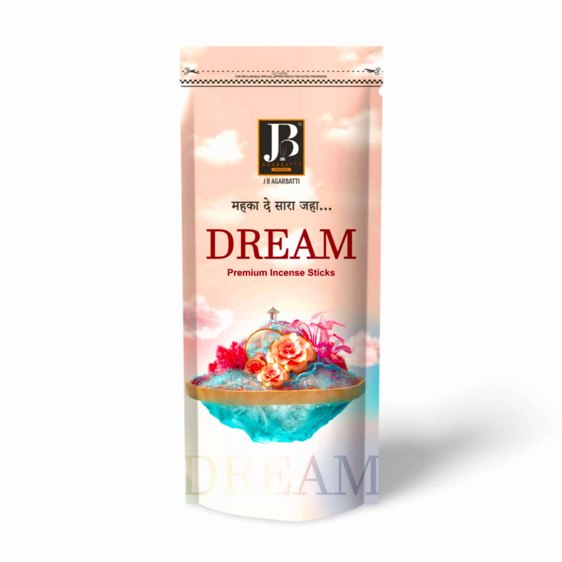 JB Agarbatti Dream Premium Quality JB Incense Sticks 110GM, Strong Fragrance, Charcoal-Free Ideal for Meditation & Relaxation