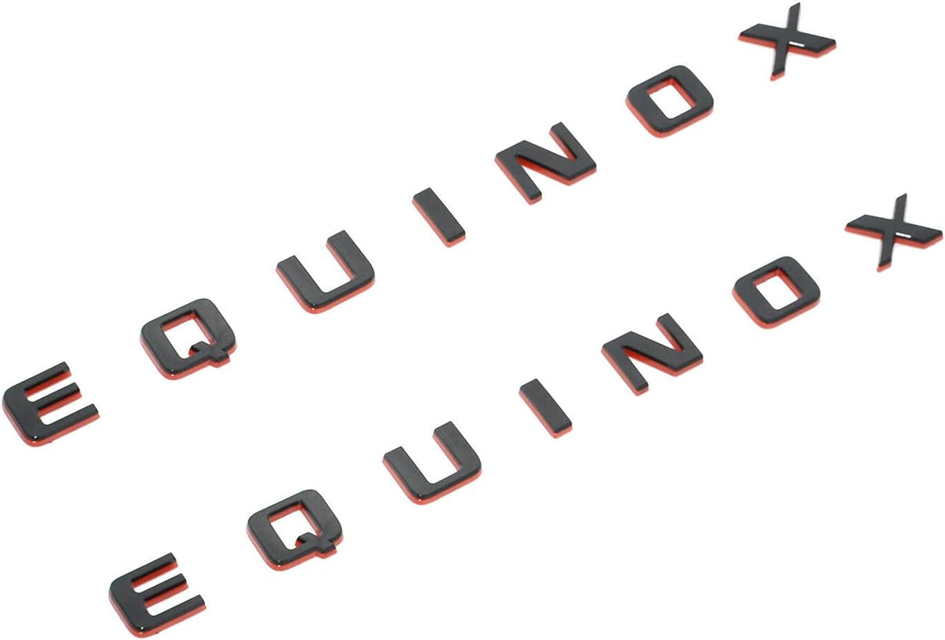 2X Equinox Front Door Nameplate Letter Logo 3D Badge Emblem Sport Replacement for Equinox (Chrome)