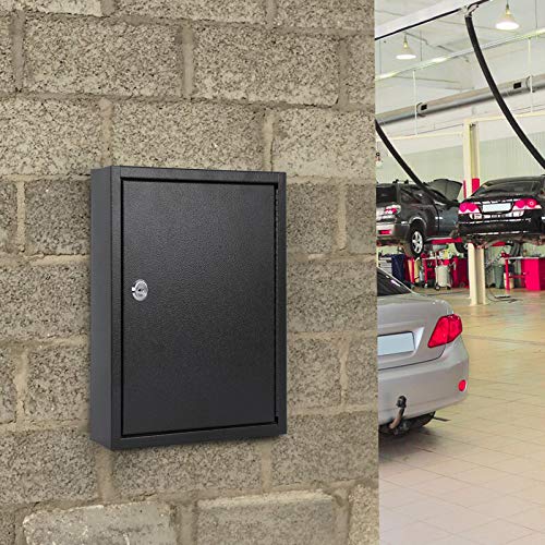 Kyodoled Key Storage Lock Box With Key,Locking Key Cabinet,60 Key Management Wall Mount With Key Lock,Key Hooks & Tags Key Labels,(Black,60 Key) #TOP6