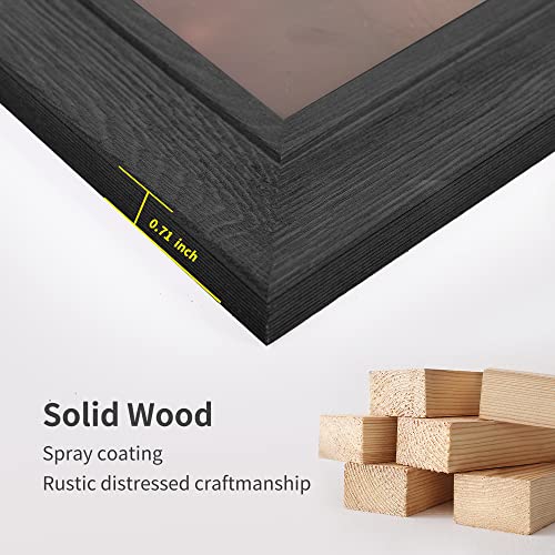 Podronale 18X24 Wooden Picture Frame Set Of 2, Hd Tempered Glas,1.57" Width, Tabletop & Wall Mounted, Rustic Style #TOP5