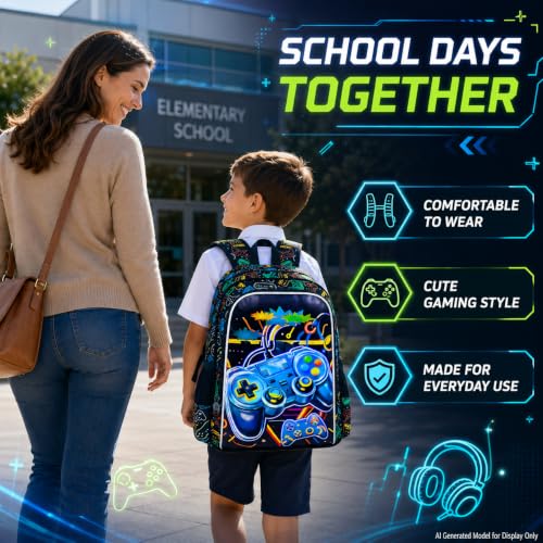 Image of WZLVO 3PCS Dinosaur Backpack for Boys, 16 Inch Kids Water Resistant Preschool Elementary Kindergarten Bookbags and Lunch Box | Kids