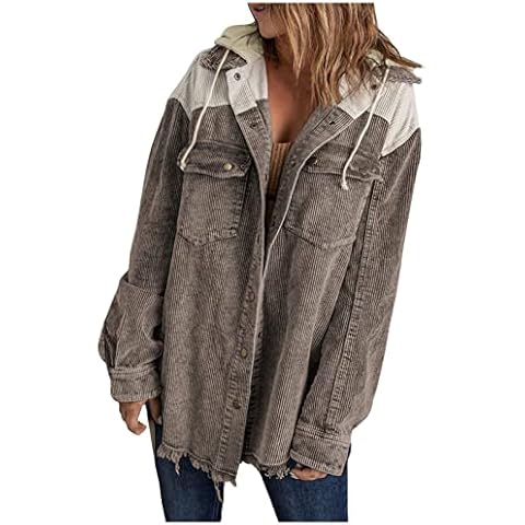 Jacke Damen, Outdoor Jacken Regenjacke Jacke Herbst Holzfällerhemd Jacke Winterreitjacke Norway Jacke Cargo Weste Maxi Daunenmäntel Jeans Blazer Modern(2-Braun, XL) Cover