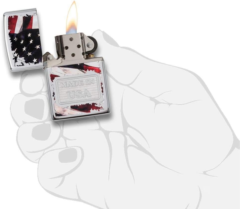 Zippo Made in USA High Polish Chrome Pocket Lighter, Multi, One Size