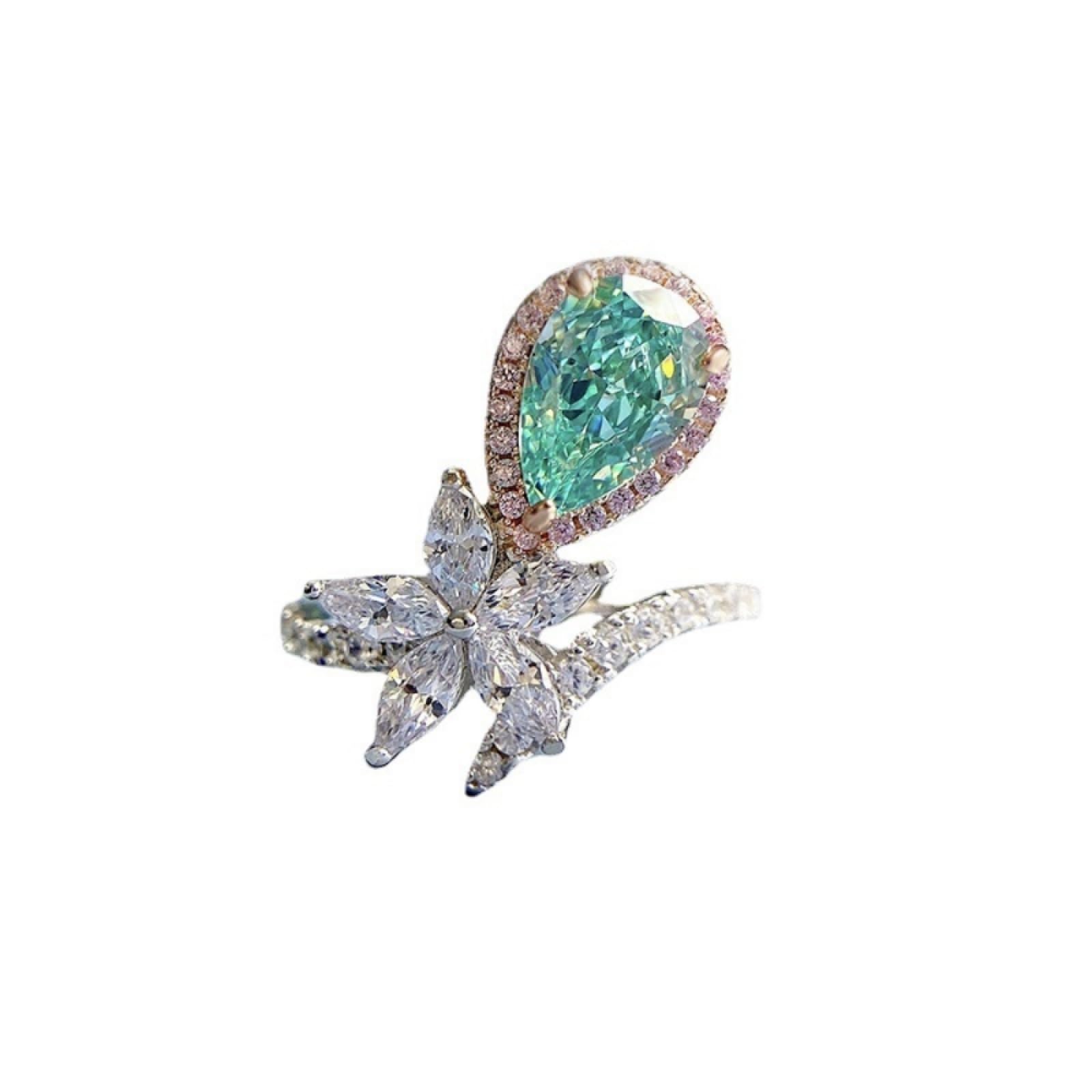 Bague en argent S925 contre le ternissement avec zircon goutte ovale - 6