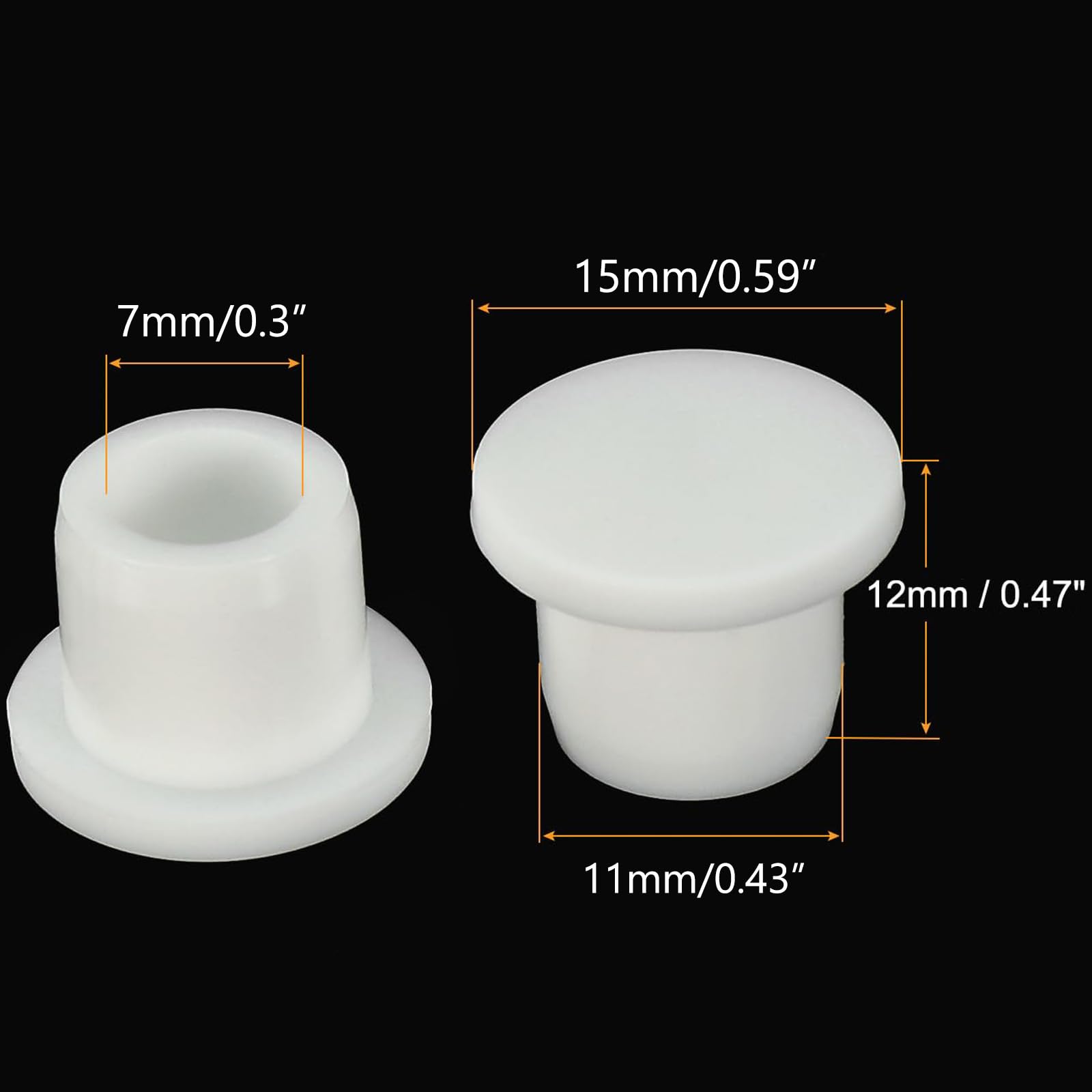 TOP-VIGOR 5Pcs Silicone Hole Plugs, 11mm Diameter Hole Stoppers - Image 2