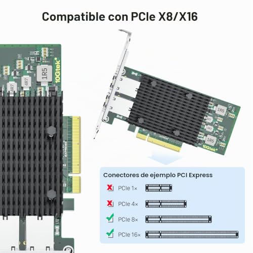 Adaptador Ethernet LAN de 10Gb PCI Express compatible con Windows Server y Linux 3