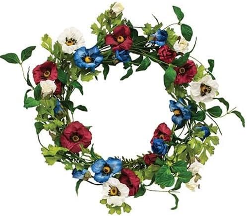 Miniatura 3 de First of a kind Esta corona de limón frondoso (18 pulgadas)  Corona de primavera artificial para puerta delantera  Corona de flores grande para