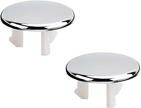 MroMax Lot de 2 bouchons de trop-plein en plastique ABS pour évier de cuisine - Anneau simple couche à clipser - Couvercle de vidange de rechange pour salle de bain, cuisine, lavabo, lavabo - Argent