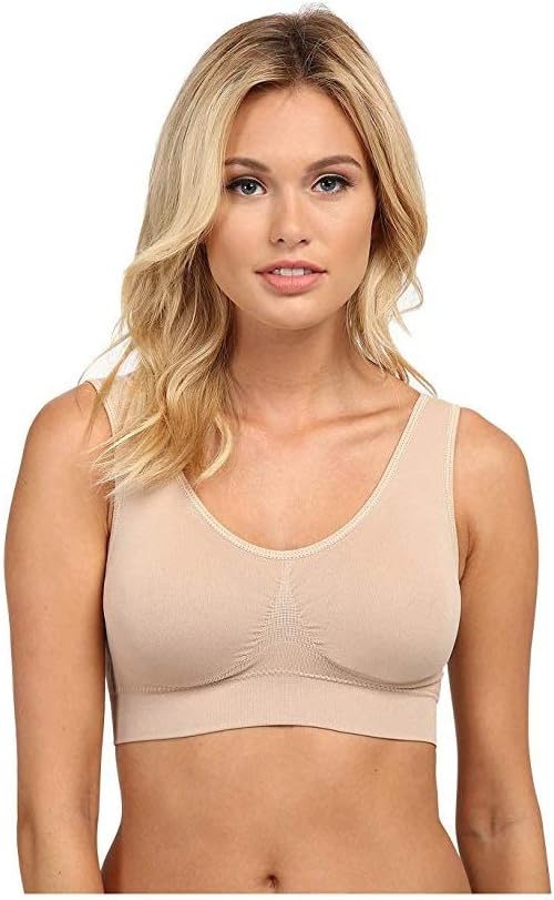 Flexi Bra 4 Pack The Ultimate Comfort Bra. Seamless Support Comfort Sport Stretch Action Leisure (3 Colour Set + Free Beige Bra (Same Size), S: UK6-8, Hem:26"~28)