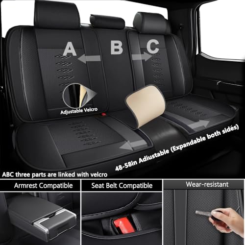 Image of Car Seat Covers for Neon,for Dodge Neon 2000-2005,Leather Full Set Seat Covers,Airbag-Compatible Car Seat Protectors,Waterproof Seat Cover for Cars(Black,5PCS Only)