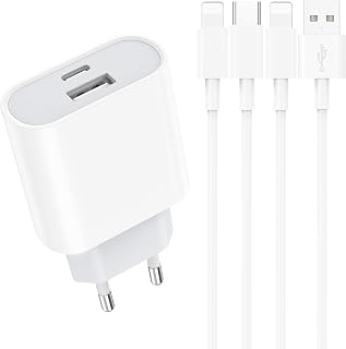 Cargador Carga Rapida for iPhone 14 13 12 20W USB C Enchufe con 2M Cable
