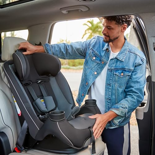 Safety 1st Grow and Go All-in-One Convertible Car Seat, Rear Facing, 5-40 lbs, Forward Facing (30–65 lbs), High Back Booster Seat 40-100 pounds, Black Phantom