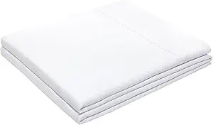 HBHLFZ Twin XL Flat Sheet - Ultra Soft Polyester Top Sheet - Hotel Quality Bed Sheets - Comfortable Wrinkle-Free - Easy to Care for - 1 Twin XL Flat Sheet Only(Twin XL,White)