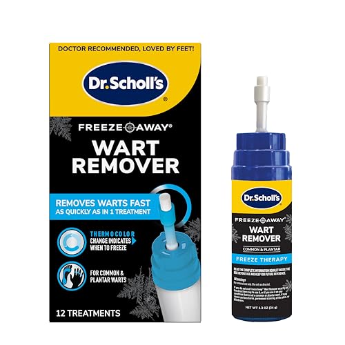 dr scholl39s freeze away wart remover for hands amp feet 12 ct  removes warts fast in as little as 1 treatment fast-acting treatment for common and plantar wart removal safe to use on kids ages 4