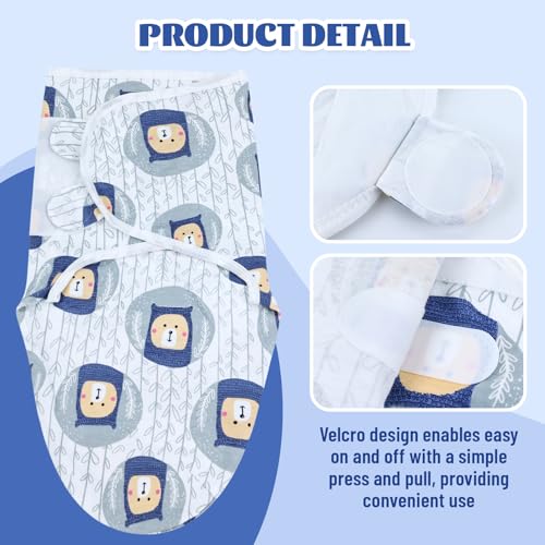 Image of Cinaci 2 Pack Adjustable Soft Cotton Blend Newborn Baby Receiving Swaddle Blankets Sleep Sacks with Nursery Hats Caps Beanies Bonnets for Baby Girls Boys Newborns Infants