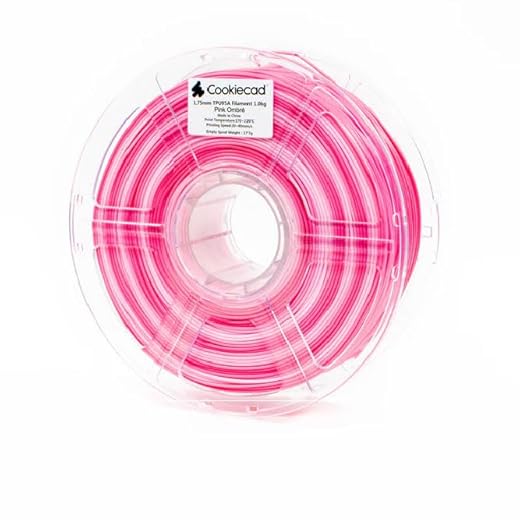 Cookiecad TPU Filament 1.75mm 1kg Rainbow Multicolor 3D Printer Filament - Pink Ombre TPU