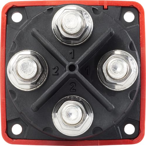 Image of Blue Sea Systems Mini Dual Circuit Battery Switch, Red, 6010 m‑Series