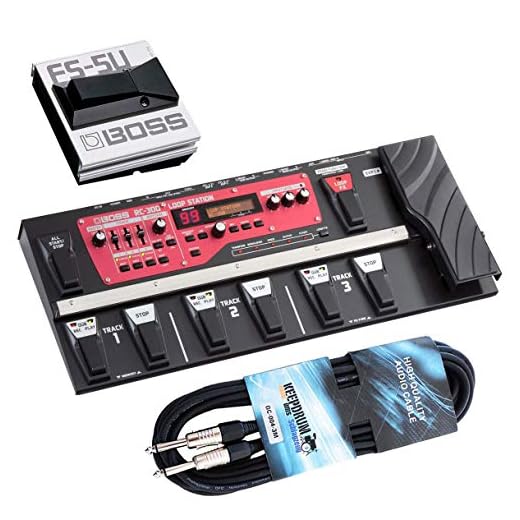 Boss RC-300 Loop-station Looper Pedal + FS-5U fotfäste + trumslagskabel 3 m