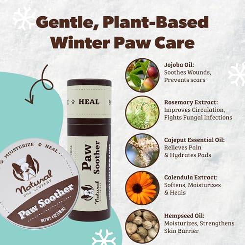 Image of Natural Dog Company Paw Soother Balm Bundle, (1) 2 oz. Tin & (1) Travel Stick, Dog Paw Cream and Lotion, Moisturizes & Soothes Irritated Paws & Elbows, Protects from Cracks & Wounds