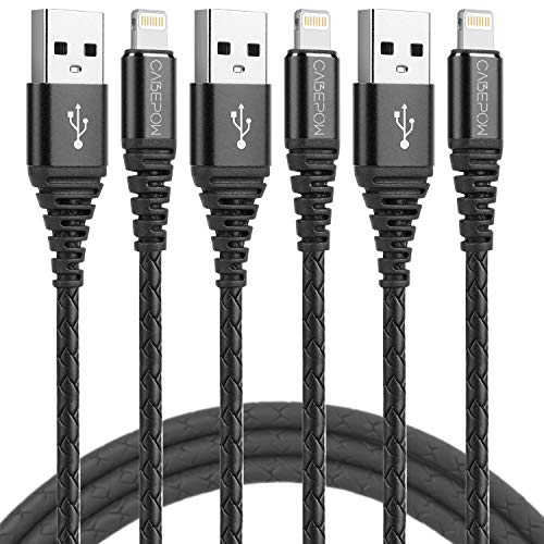 [3 Pack] iPhone Charger Cable 3ft, CABEPOW 3 Feet Lightning Cable, Data Sync Fast iPhone USB Charging Cable Cord for iPhone Xs/XS Max/XR/X / 8/8 Plus / 7/7 Plus / 6/6 Plus / 5s and More (Black)
