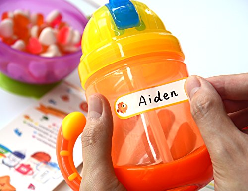 Baby Bottle Labels For Daycare, Self-Laminating, Waterproof Write-On Name Labels, Assorted Sizes & Colors, Pack Of 64 #TOP2