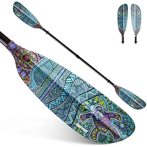 Hornet Watersports Fiberglass Kayak Paddle for Adults- Ideal for Touring, Fishing and Boating- 90.5 inches / 230CM Adjustable with Carbon Fiber Shaft- Kayak Oars Kayaking Equipment Cover