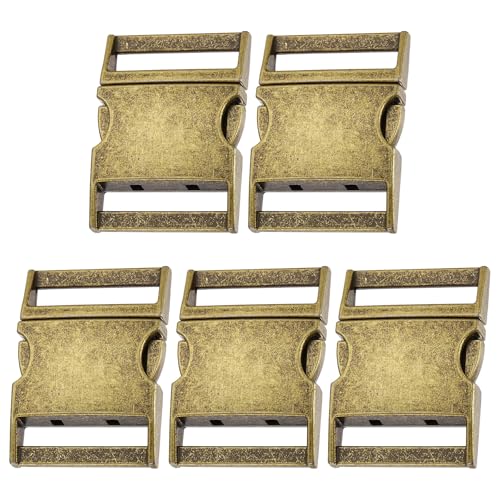 Boucles à dégagement rapide en métal 31,6mm laiton pour sangles de sac à dos et colliers Lot de 5