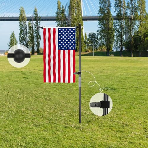 Support de drapeau de jardin noir robuste et facile à monter pour mât - 7